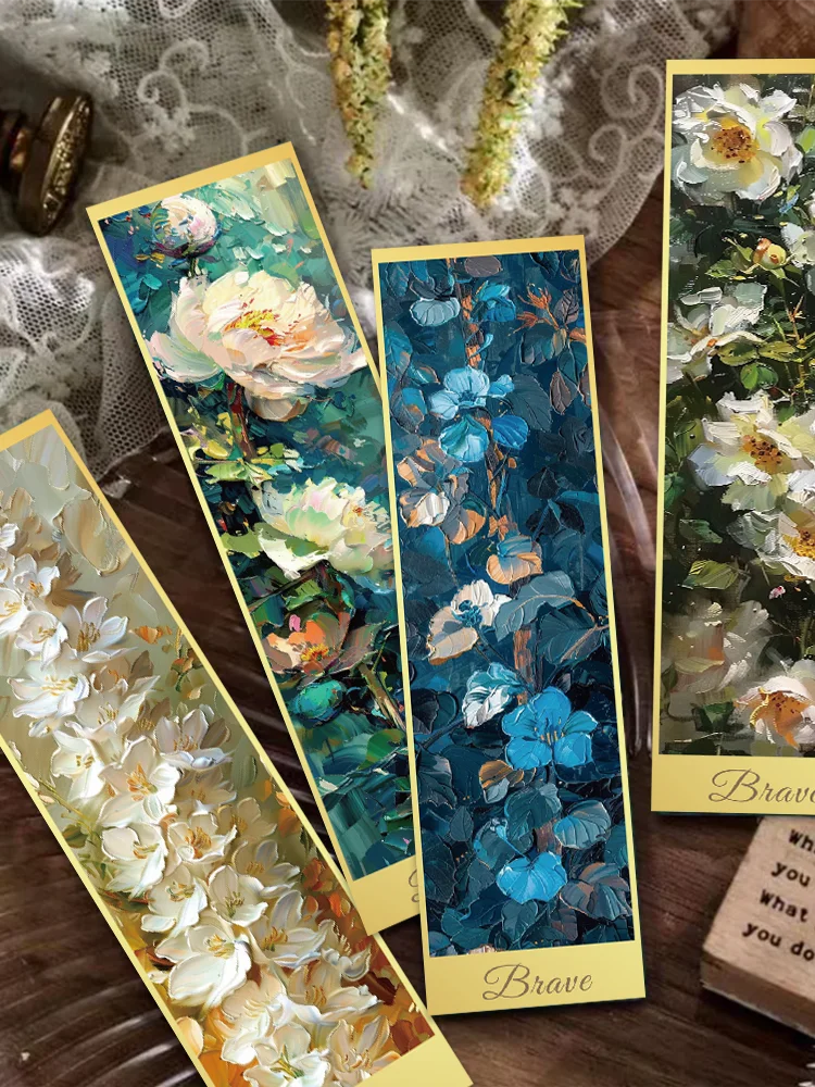 Imagem -03 - Pintura de Flores Vintage Bookmarks Páginas de Leitura Marcas Antigas Estudantes Criar Cartões de Papel Páginas Clássicas 30 Pcs