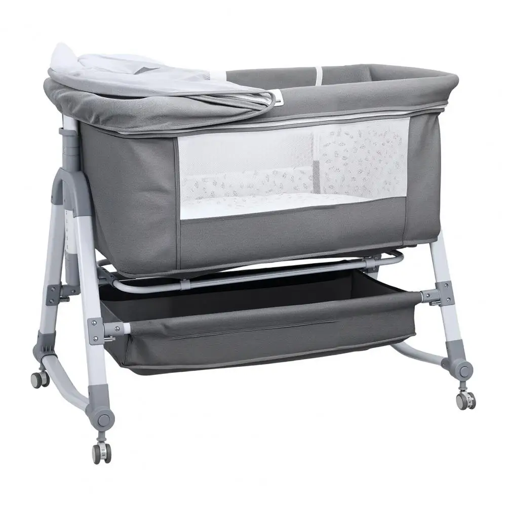 

Baby Bedside Crib, 3 in 1 Bassinet with Large Curvature Cradle, Height Adjustable Bedside Bassinet, Movable Beside Bassinet with