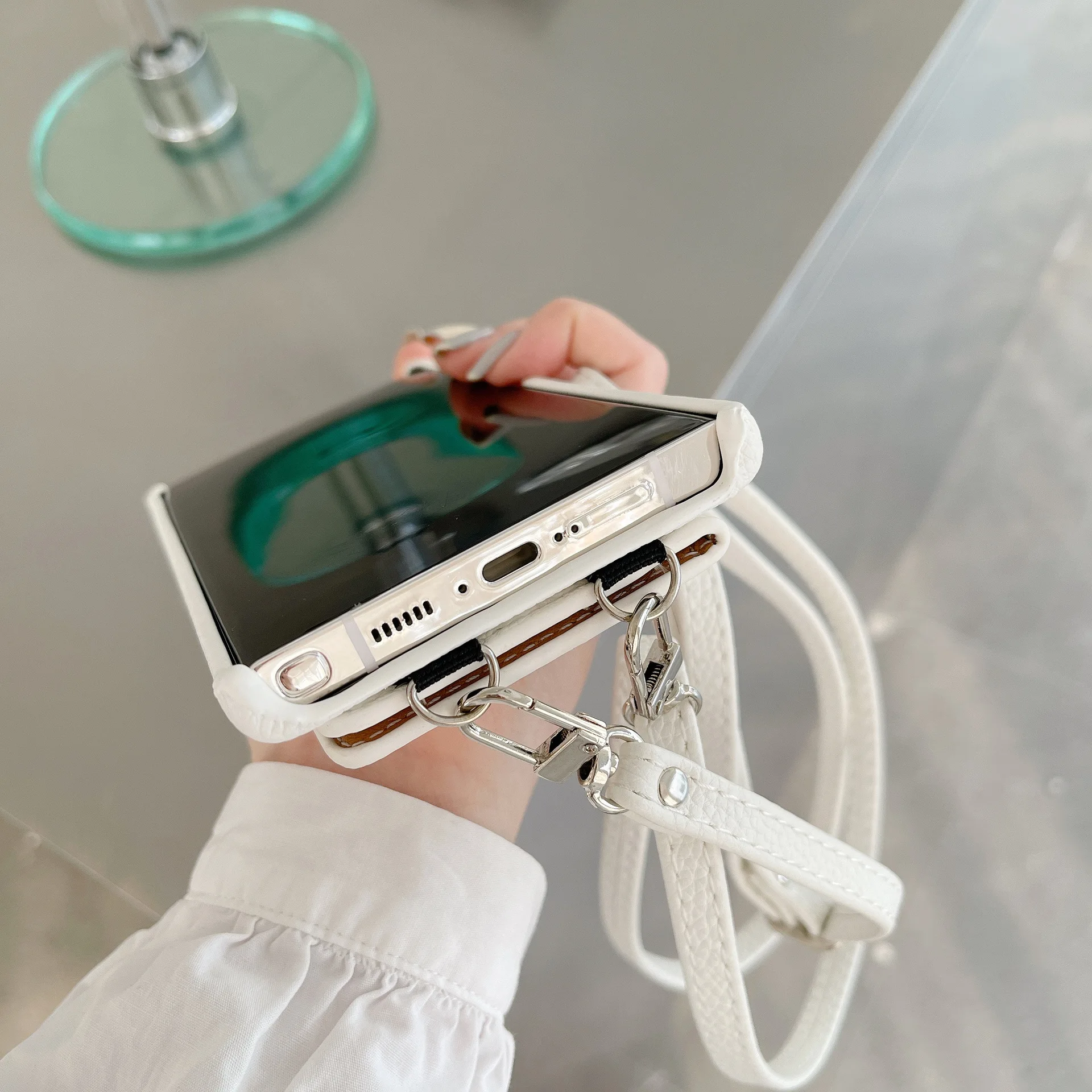 삼성 갤럭시 S23 S22 S24 울트라 S22 S23 플러스 전화 가방에 대한 럭셔리 크로스 바디 매는 밧줄 카드 홀더 지갑 가죽 케이스