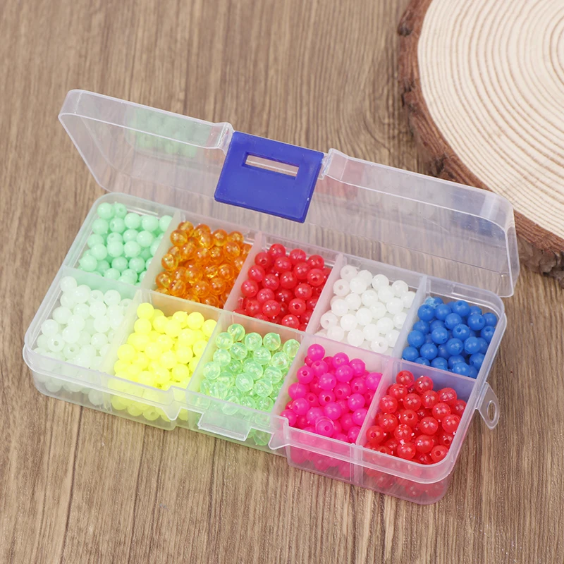 1000Pcs Luminous Fishing Anti-collision Spacer Beans Box Glow-in-the-Dark Round Float Ball Stopper Rigging Beads For Tackle Lure