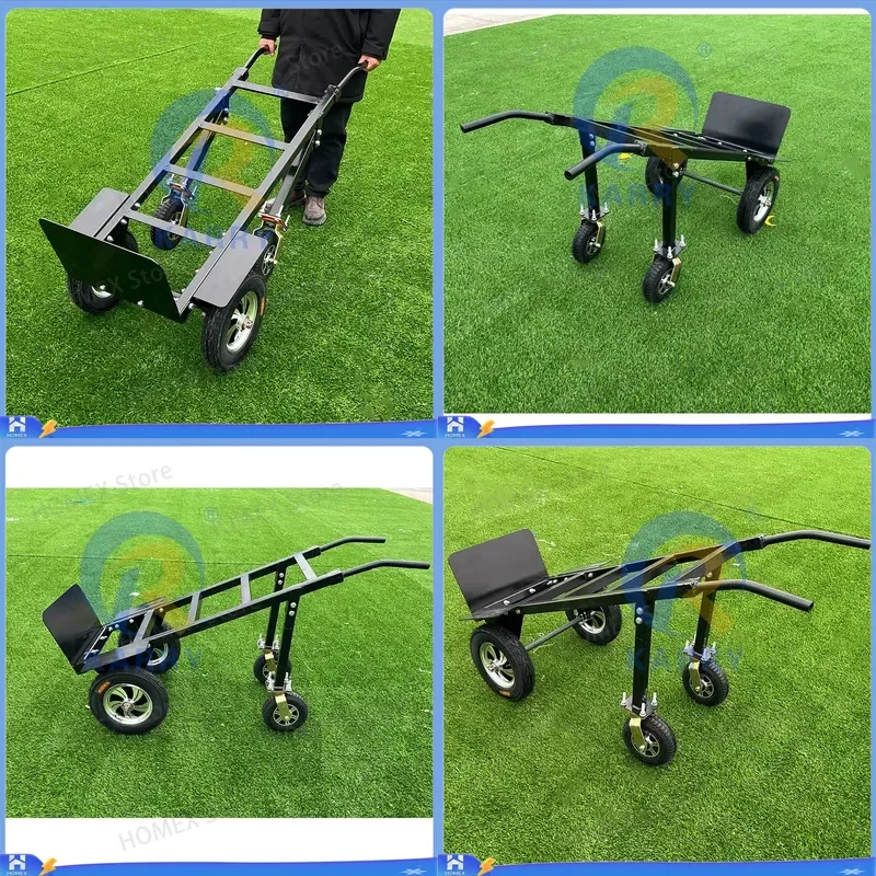 Heavy Duty Convertible Hand Truck 4 Wheel Folding Dolly Cart Multi Function Platform Trolley for Warehouse Outdoor Moving
