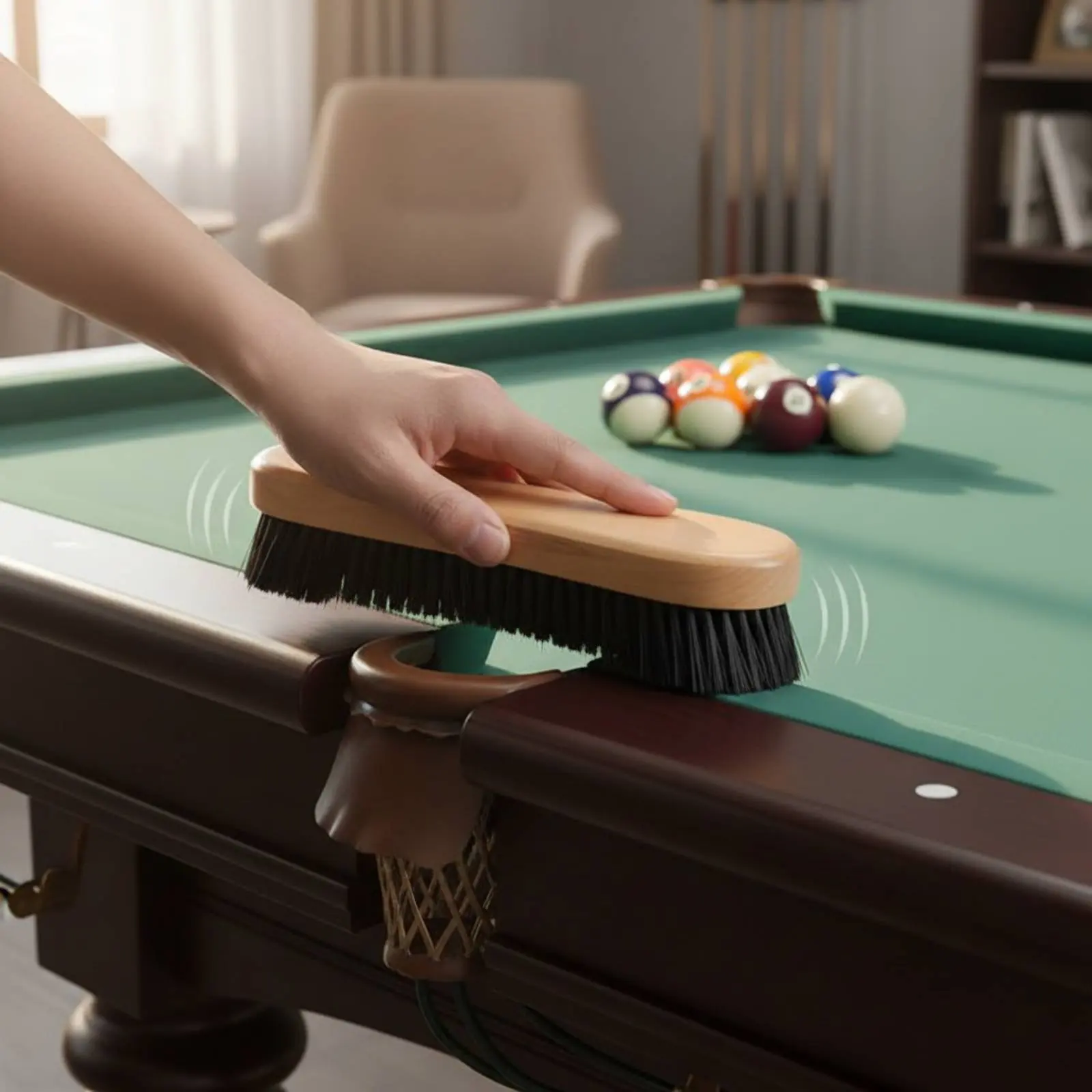 Billiard Table Felt Cleaning Brush Kit - usage example