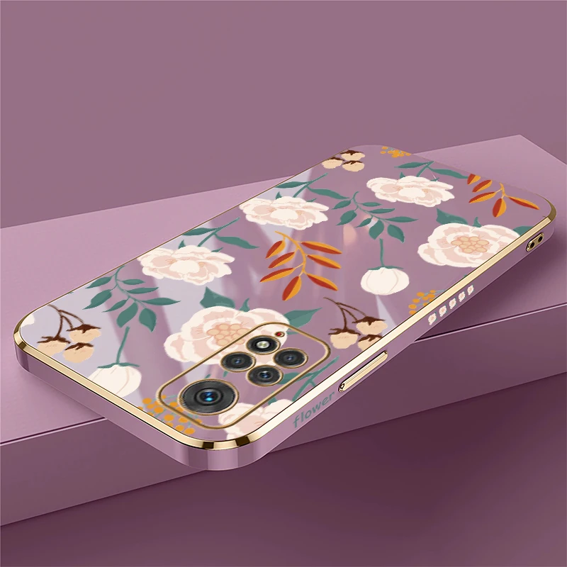 Custodia per telefono in silicone antiurto per Xiaomi Redmi Note 11 4G 11S 10 Lite 8 9 Pro Max 9S 10S 11E 11T 10T Cover con foglie di fiori