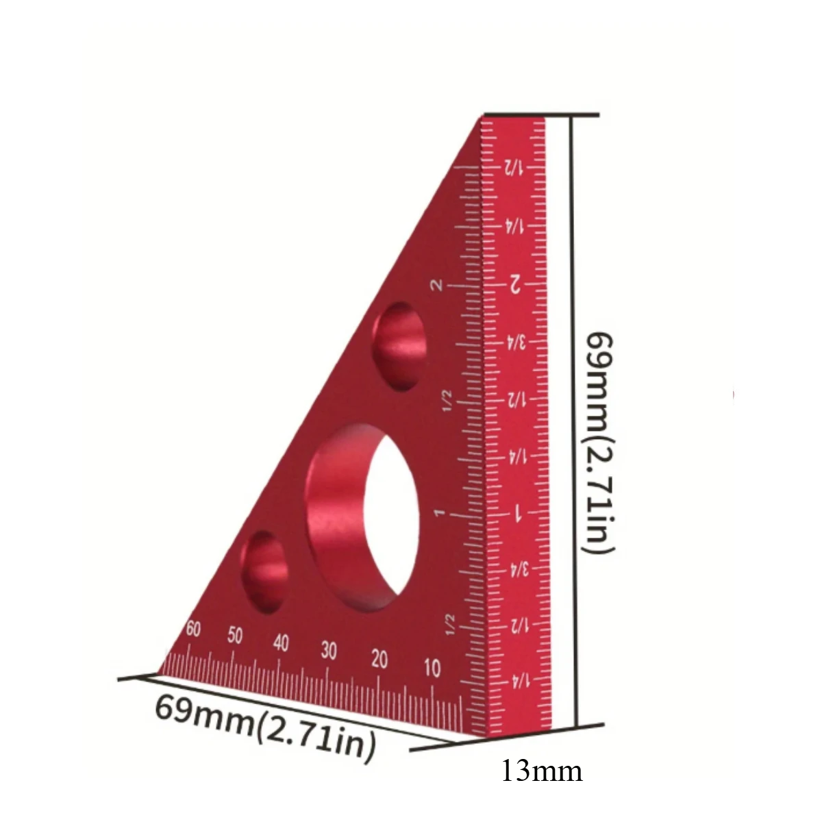 Right Angle Ruler,Aluminum Triangle Ruler w/ Both Imperial and Metric Scales Machinist Carpenter's Square Height Measuring Tool