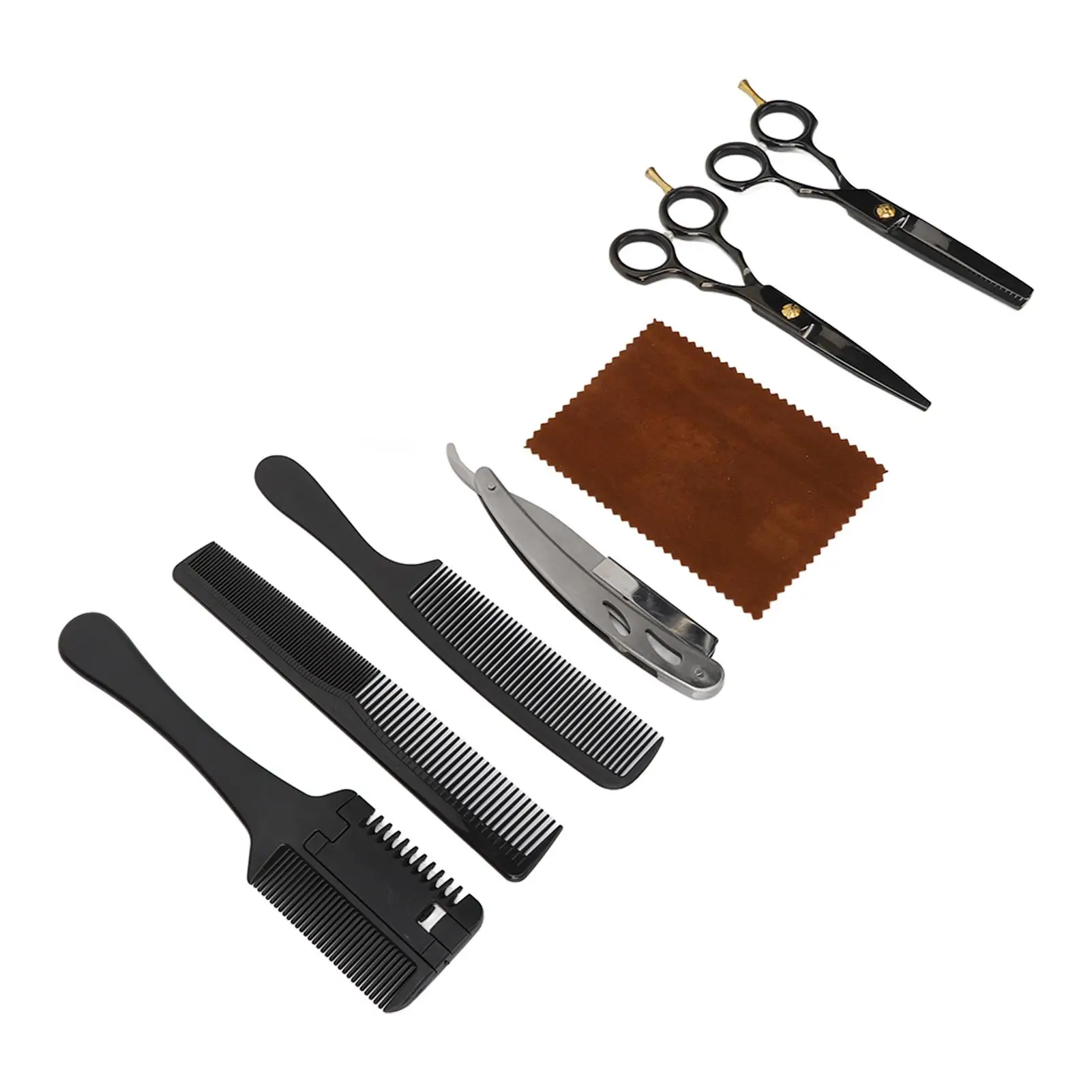 Portable Hair Cutting Scissors Set with Comb - Quick Cleaning & Easy Operation Barber Tools for home Use