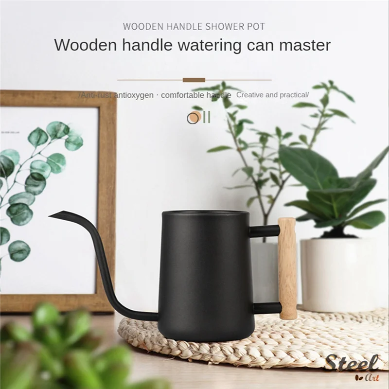 

Watering Can Indoor Plants, 35 Oz/1000 Ml Metal Stainless Steel Watering Can Pot With Long Spout For Indoor House-Y78A