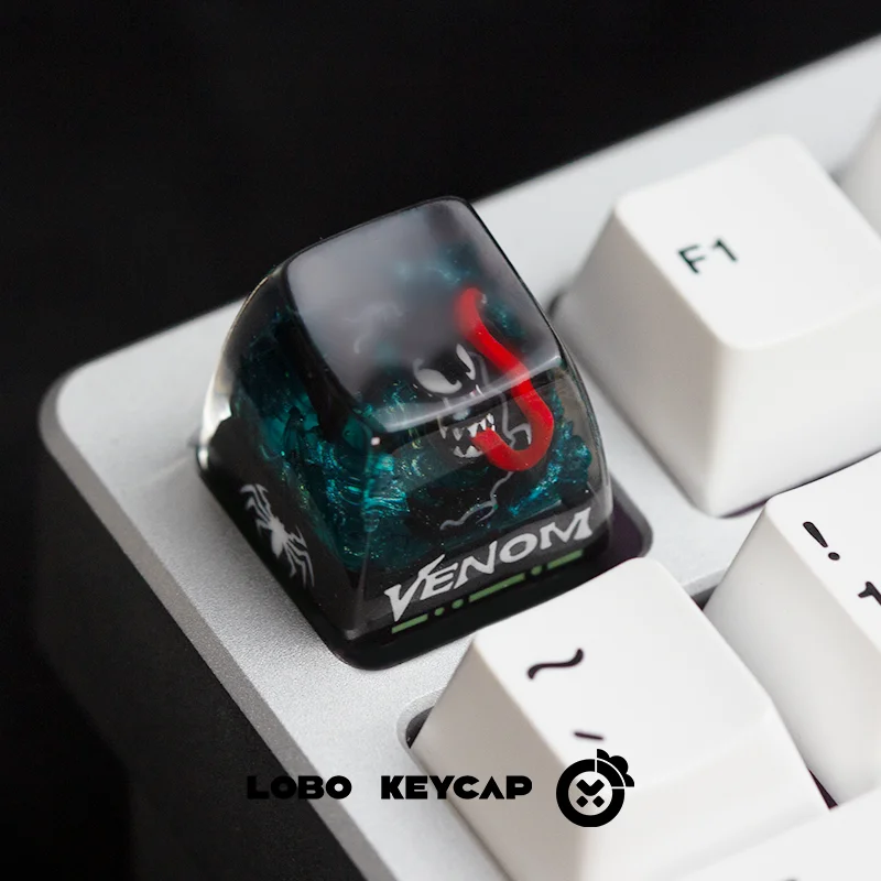 

Полупрозрачные колпачки для клавиш на тему Venom, полимерные колпачки для клавиш с поперечным валом, капельный клей, аксессуары для механической клавиатуры, подарки для персонализации аниме
