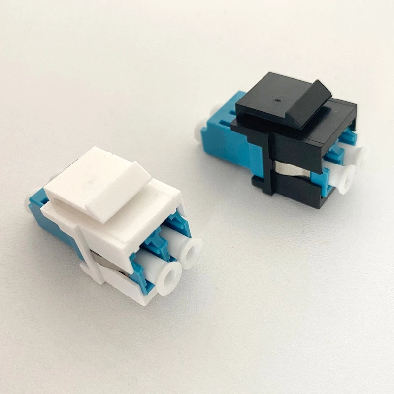 10Pack Fiber Keystone Jacks Snap Fitting Duplex LC Connector Optic Jacks Adapter