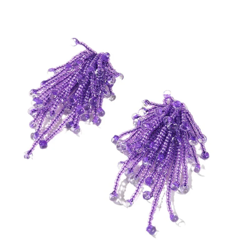 2pcs ins girly heart glass ball tassel flower DIY hand woven beaded hairpin hair ornament earrings material wholesale