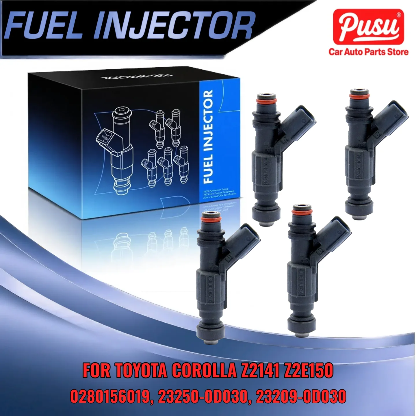 

New 4 Pack Injector for Toyota Corolla ZZE141 ZZE150 ZZT250 Auris Avensis Replace 0280156019 23250-0D030 23209-0D030