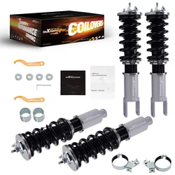 maXpeedingrods Coilover Kits for Civic EK EJ 1996-2000 24 Ways Adjustable Damper Shock Absorber Gray