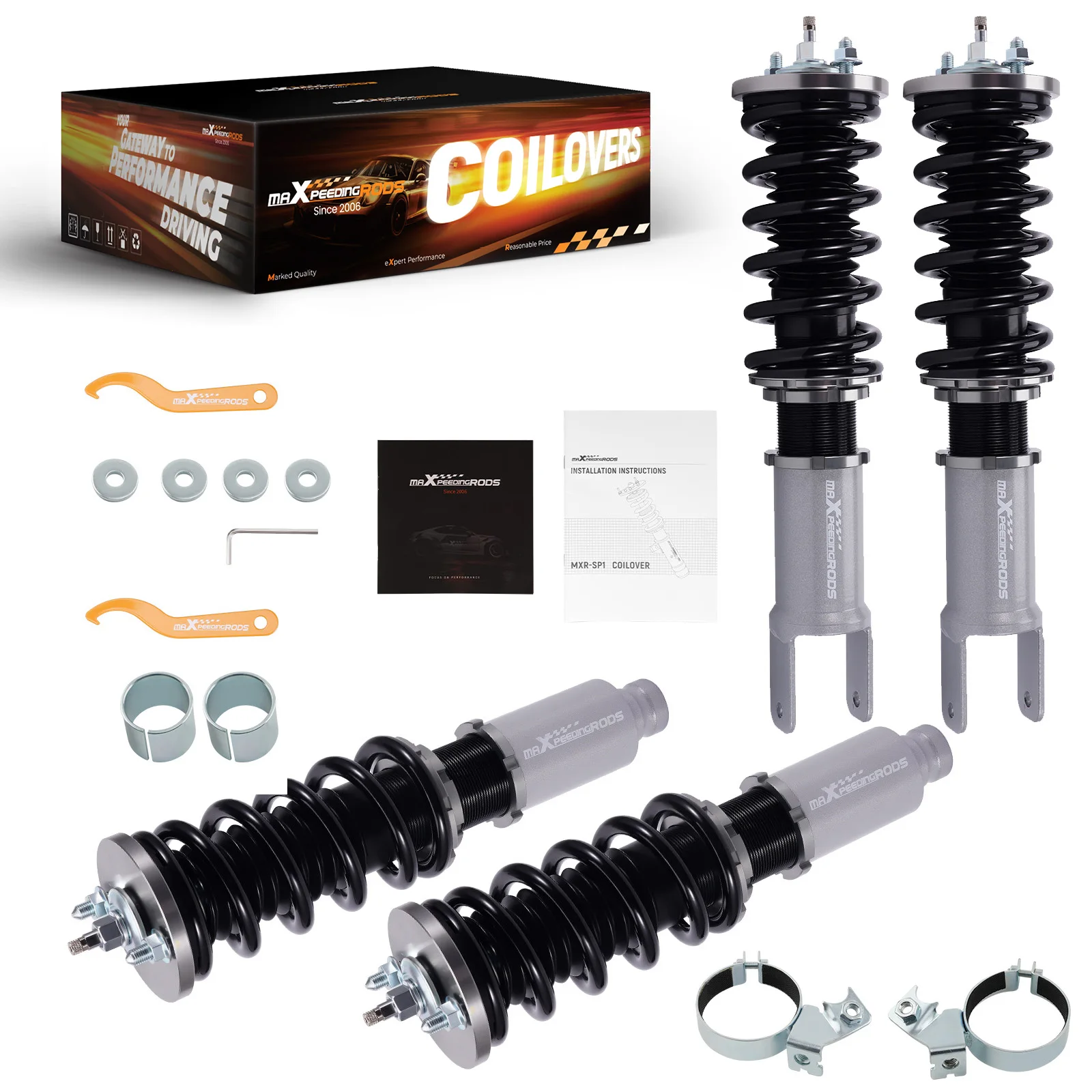 Coilover Kits for Civic EK EJ 1996-2000 24 Ways Adjustable Damper Shock Absorber Gray