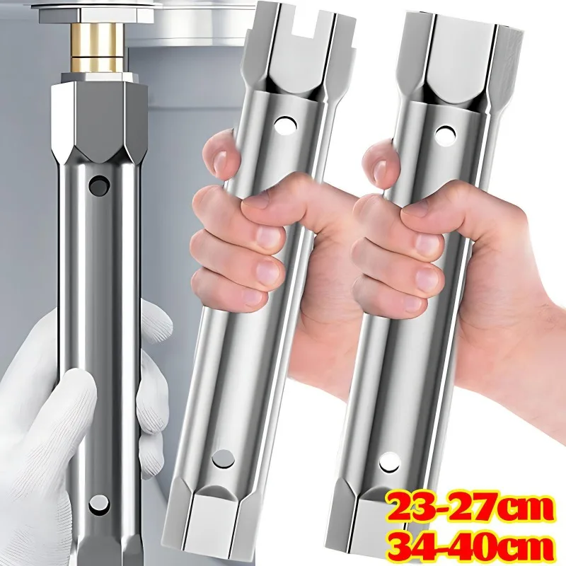 

23-27mm 34-40mm Pipe Spanner Socket Wrench Ratchet Sink Faucet Drain Installation for Hand Tools Wrenches Fixing Accessories