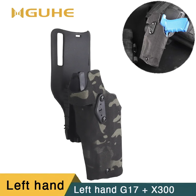 Left-handed hunting holster, gun shell adapter, pistol quick lock system kit, QLS 19 and 22 adapters