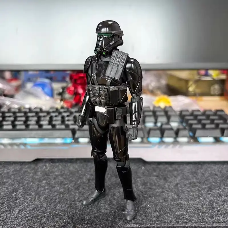 Genuine Bandai Shf Star Wars Grand Theft One Death Force Black Storm 15.5cm Action Figure Collection Model