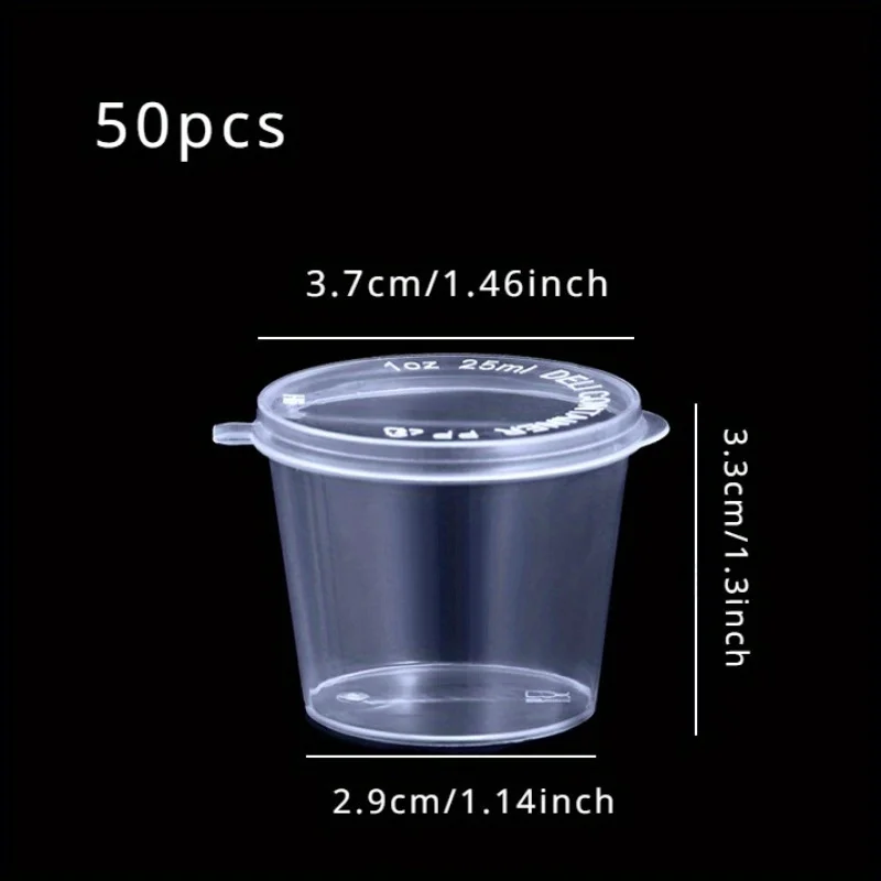 50/100Pcs Disposable Sauce Box, Sauce Cup, Conjoined Takeaway Dipping Box, Small Plastic Sauce Cup Food Storage Container