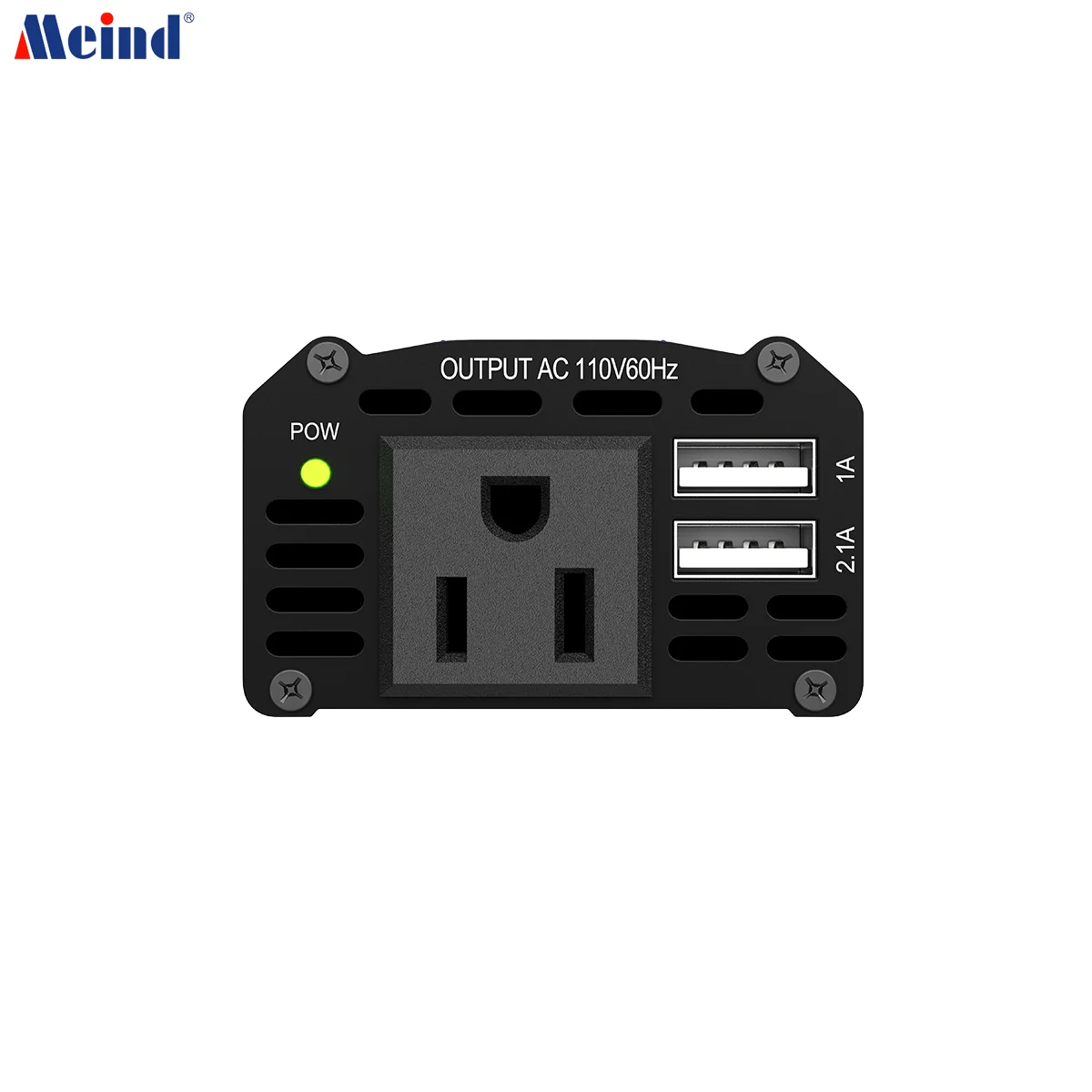 Meind 150w portable mini power inverter 12v to 110v with US socket and dual USB ports for car