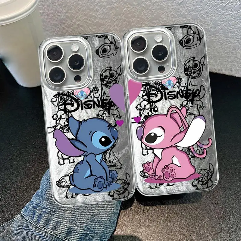 Stitch The Baby Disney Phone Case for Apple iPhone X 11 Pro Max 15 Plus 14 Pro 13 12 Pro XR XS Max 14 Soft Feather gauze cases