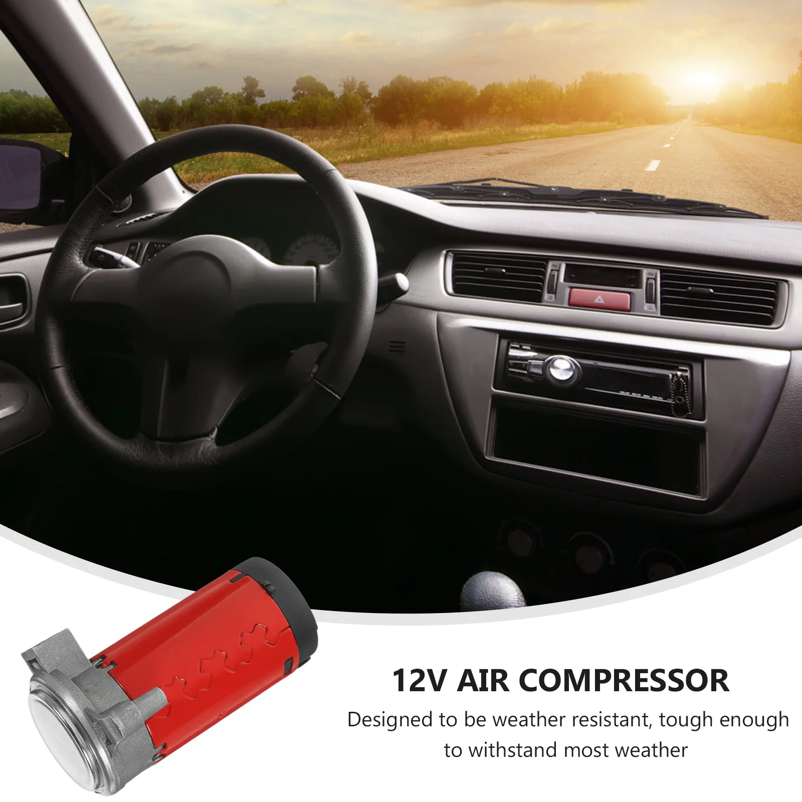 

12V Air Compressor for Horn Replacement Durable Metal Weather Resistant Pump Suitable for Car Motorcycle Truck Air Horn