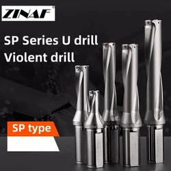 SP Series Drill Bites Insert Drill 8mm-45mm Depth 2D 3D 4D 5D Indexable U Drill CNC for SPMG Machinery Lathes Water