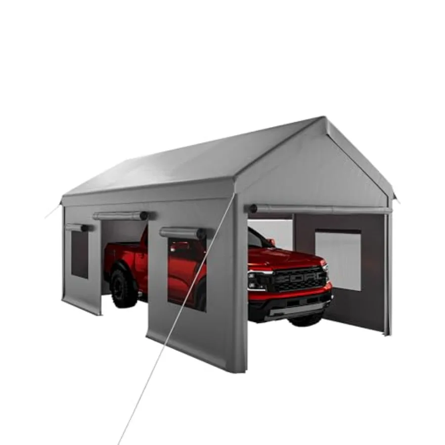 10x20FT Carport Canopy, Heavy Duty Car Port with Waterproof Tarp