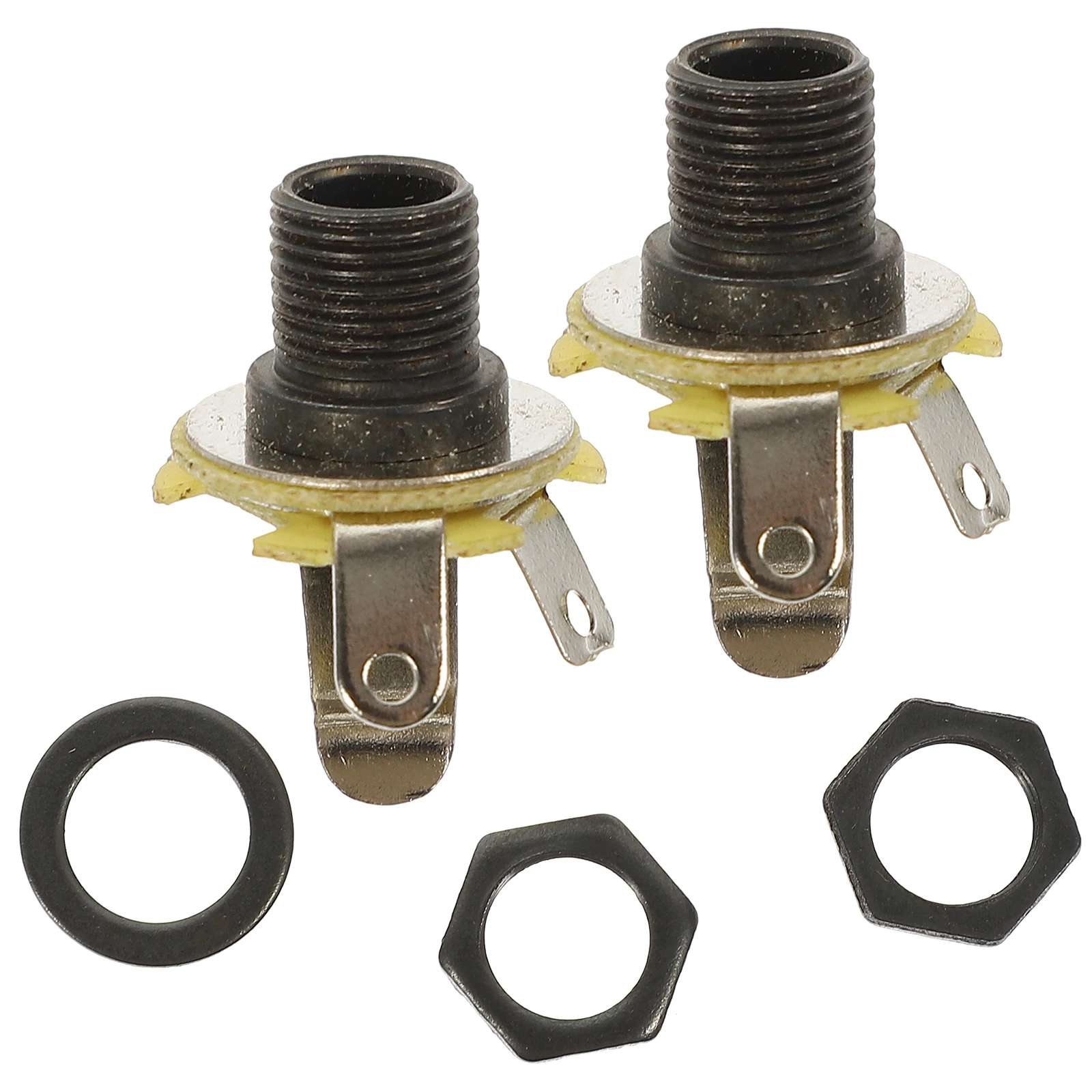 

2pcs Electric Guitar Jack Input Socket Metal Stereo Plug Durable Bass Output Musical Instrument Parts Accessories