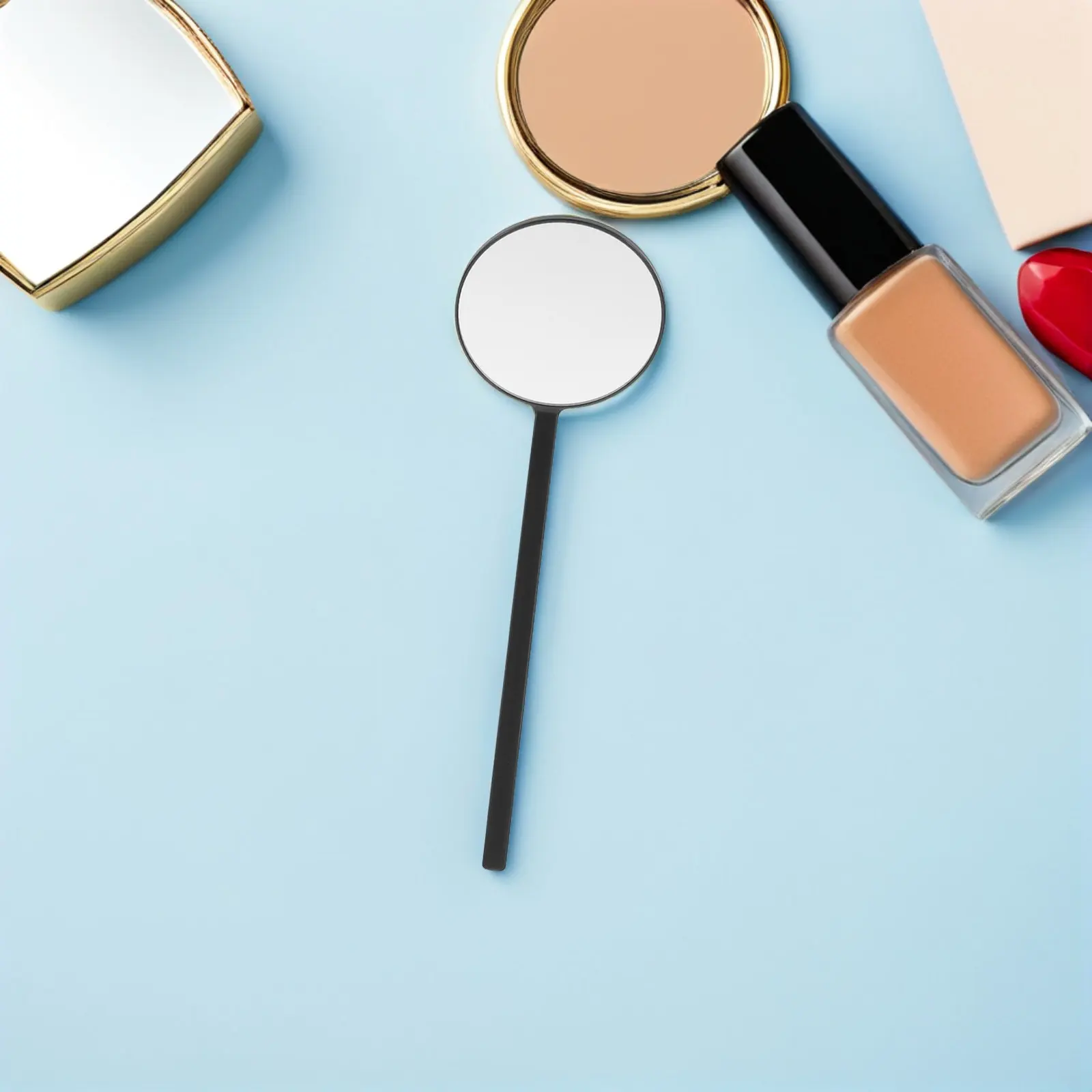 

2 шт. портативных ручных зеркала для макияжа из прозрачного стекла круглой формы для наращивания ресниц, использования в салонах красоты и для лэш-мейкеров