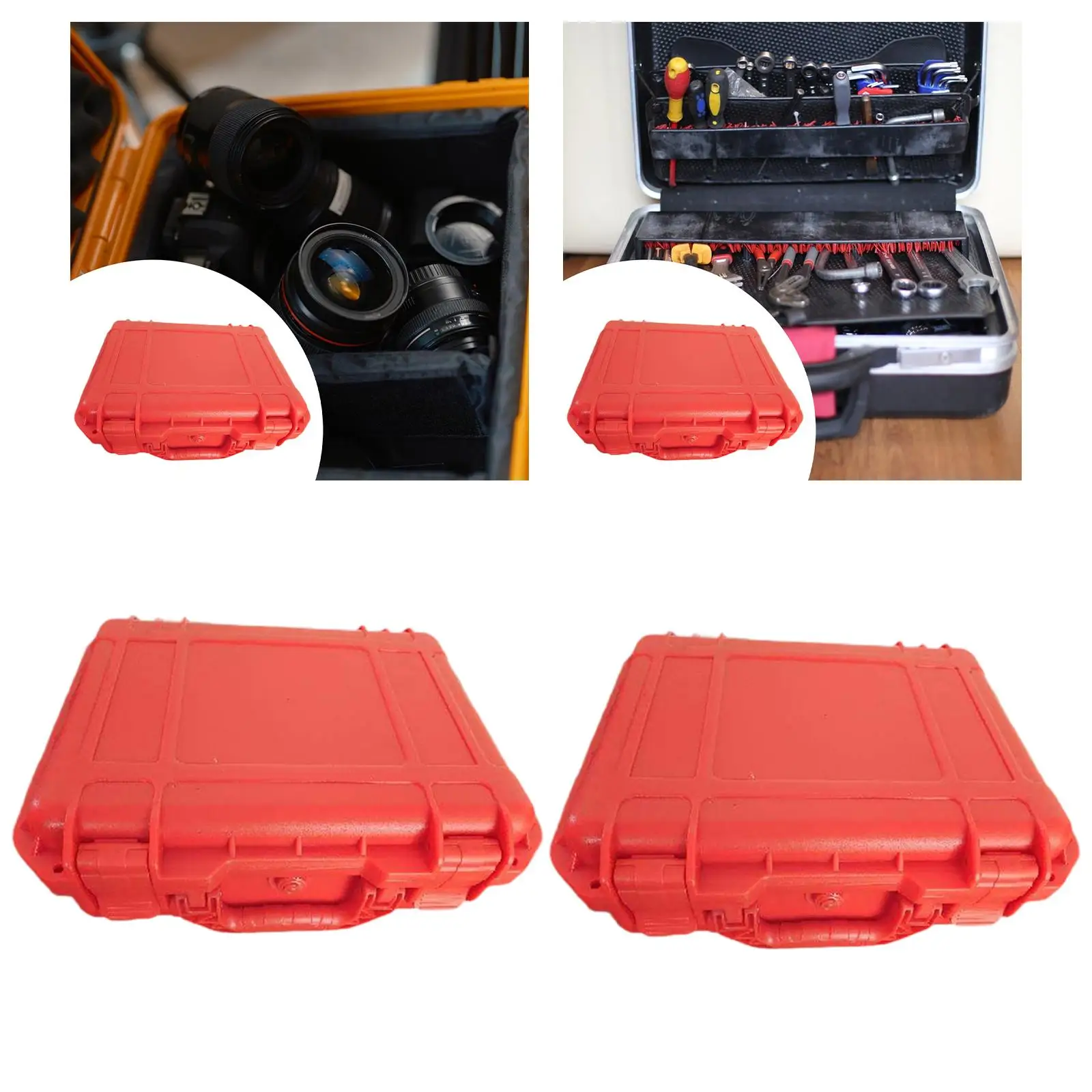 Protective Storage Box with Foam Insert Lockable Weatherproof Hard Shell Case for Electronics Camera Equipment