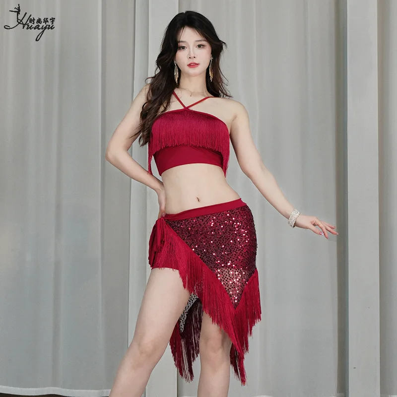 

Belly Dance Costume Spring and Summer Top Fringed Hip Towel Suit Oriental Dance Performance Costume Performance Costume