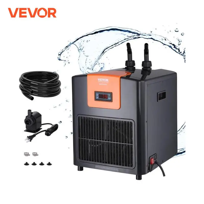 VEVOR Aquarium Chiller 0.25/0.33/0.1/1.5HP Hydroponic Water Chiller Quiet Refrigeration Compressor for Fresh Water Fish Tank