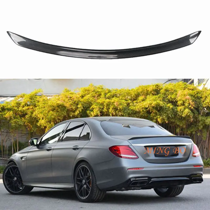 FOR Mercedes-Benz E-Class W213 4Door Sedan E63 Style Carbon Fiber Rear Spoiler Trunk Wing 2016-2023 FRP Forged carbon