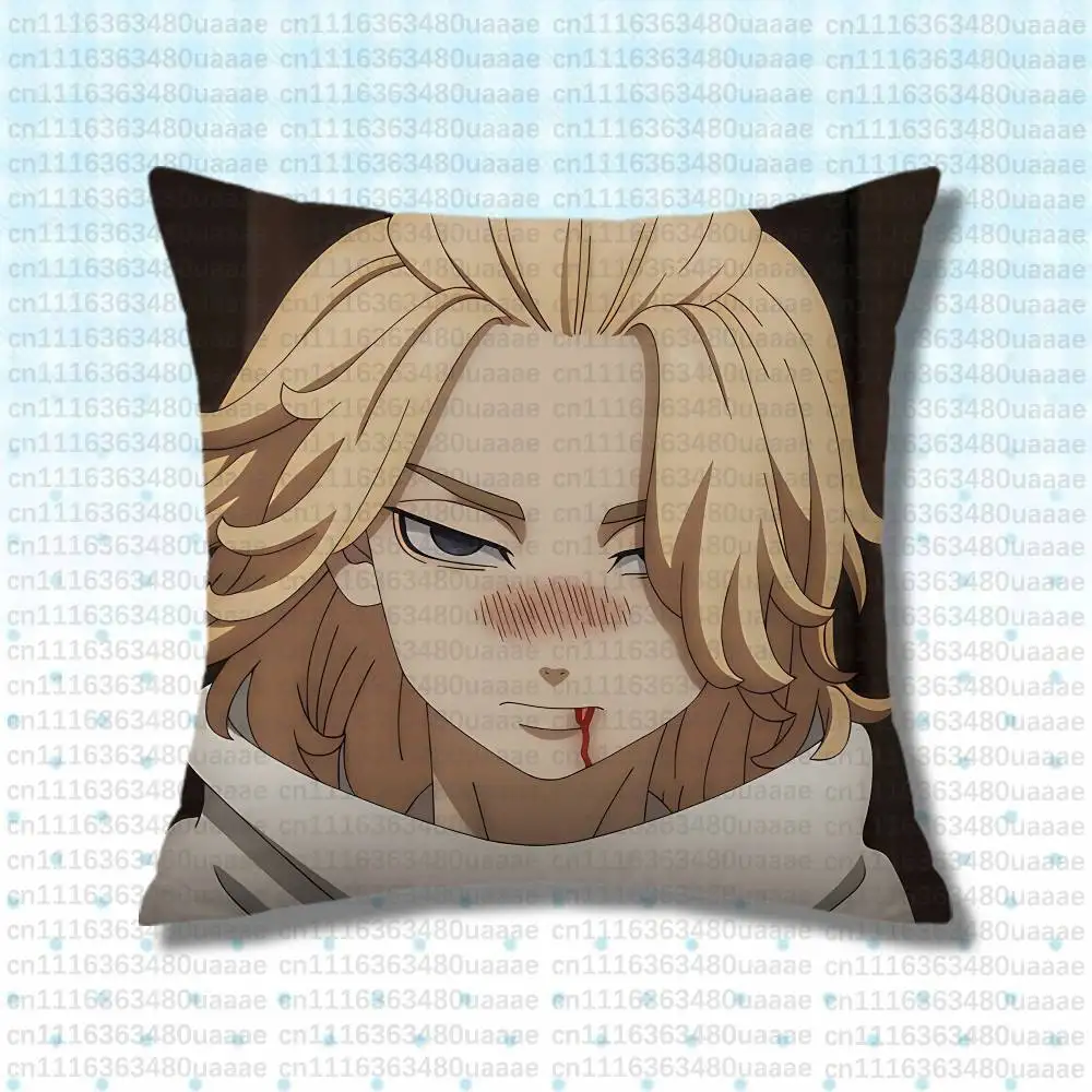 T-Tokyo Revengers Mikey Manjiro Sano Decorative Room Aesthetics Pillow Case Home Decor Bedroom Sofa Bed Couch Pillow Cover