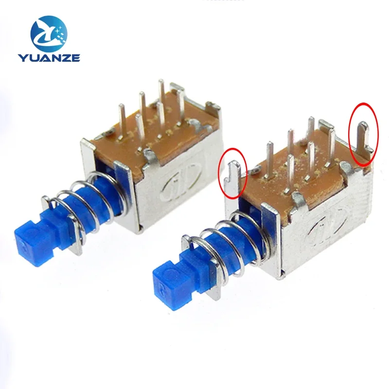 10PCS Horizontal Push-Pull Keys 2 Rows 6Pin Wiring Feet With Ears Button A04 Self-Reset With Lock Push Set-Top Box Power Switch