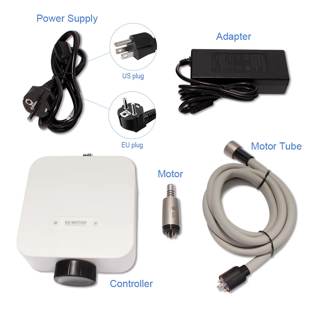 LED Electric Motor Micromotor Low Speed Handpiece with Portable Unit Dentist Laboratory Units 2/4/6 Holes Brushless Motor AI-EA