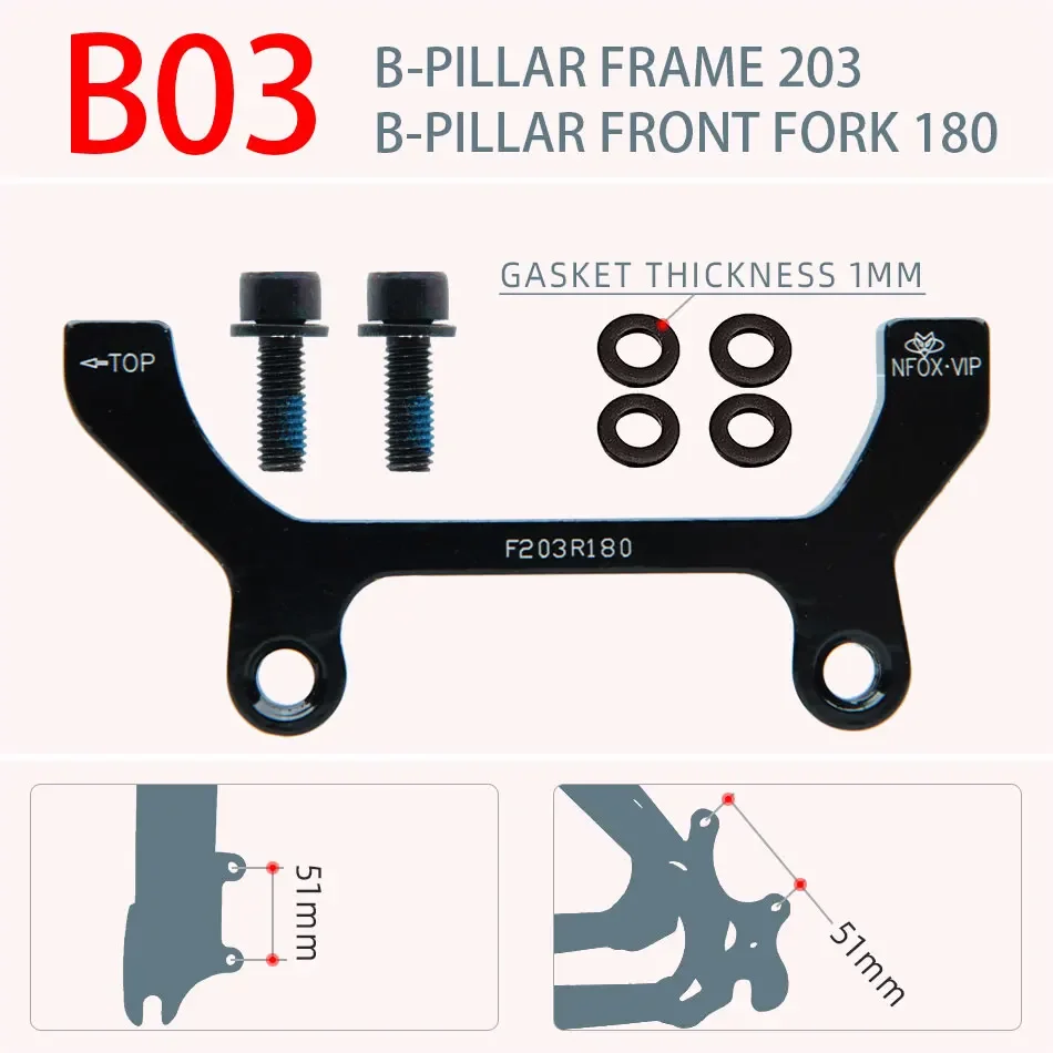 Scheibenbremsbasis-Pads-Set, elektrisches Mountainbike, PM/IS 160 180 203 mm, Aluminiumlegierung, Bremssattel-Adapter, Fahrradzubehör, hydraulisch