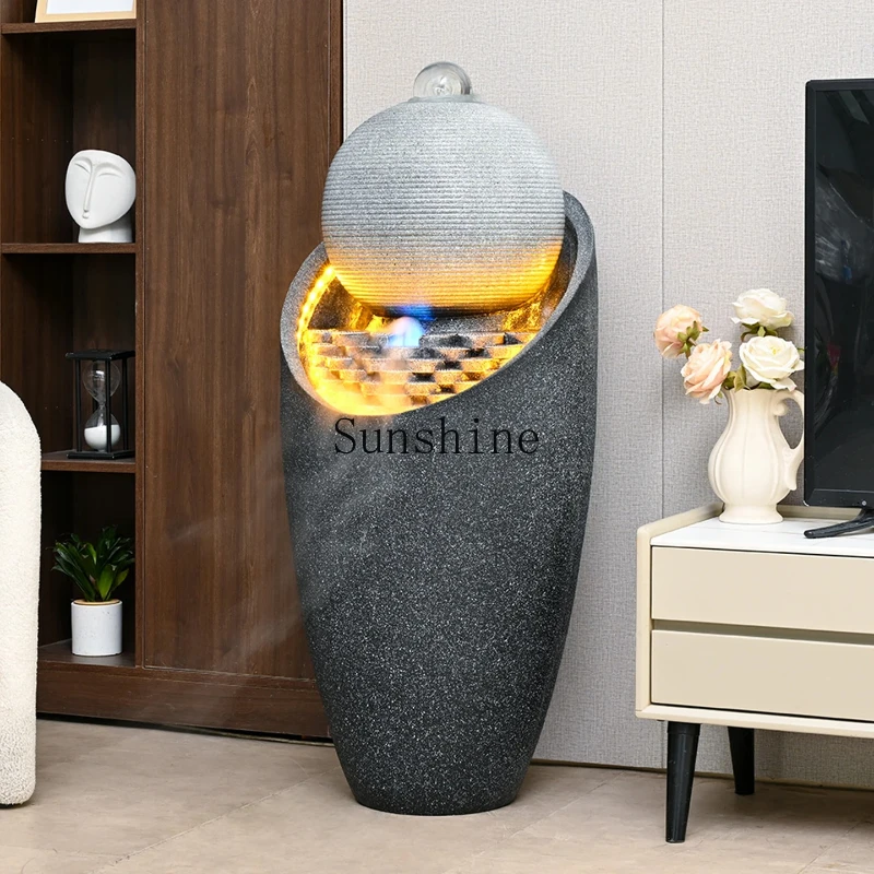 

Modern light luxury living room flowing water ornament circulating water office floor water landscape decoration