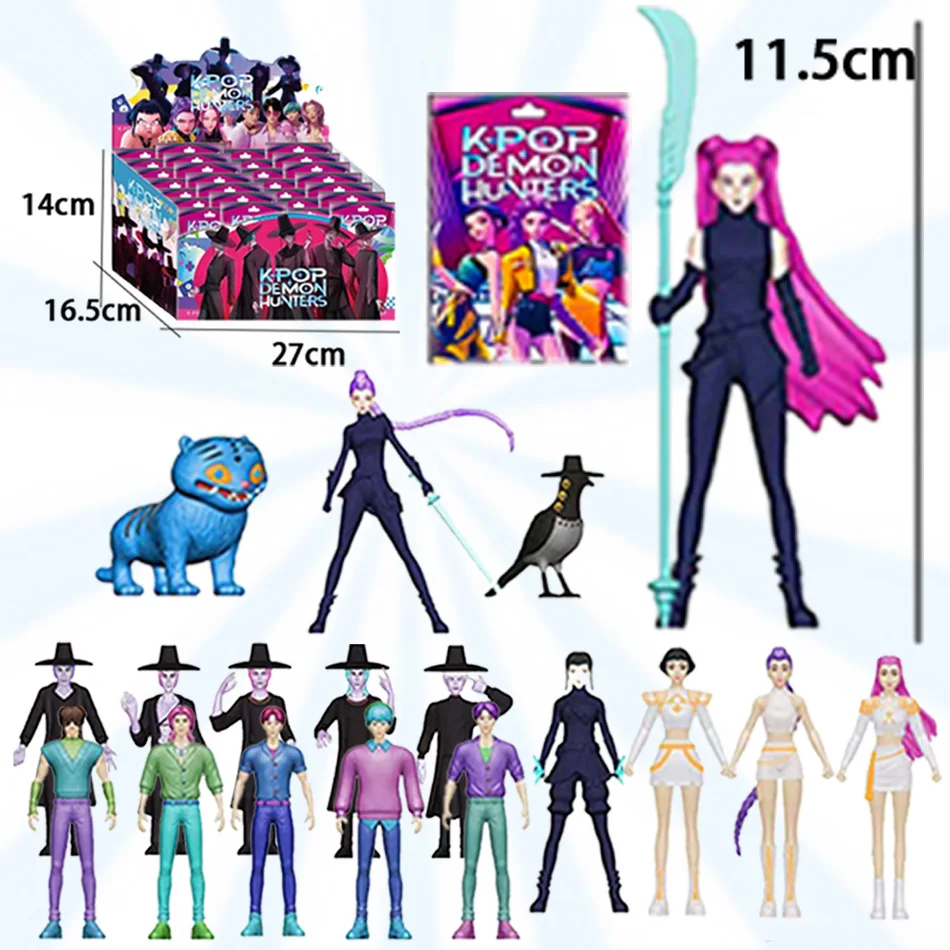 ชุดฟิกเกอร์แอคชั่น Kpop Demon Hunters 24 ชิ้น กล่องสุ่ม Derpy Tiger Rumi Mira Zoey Sussy ของสะสม ตุ๊กตา ของขวัญสำหรับแฟนคลับ