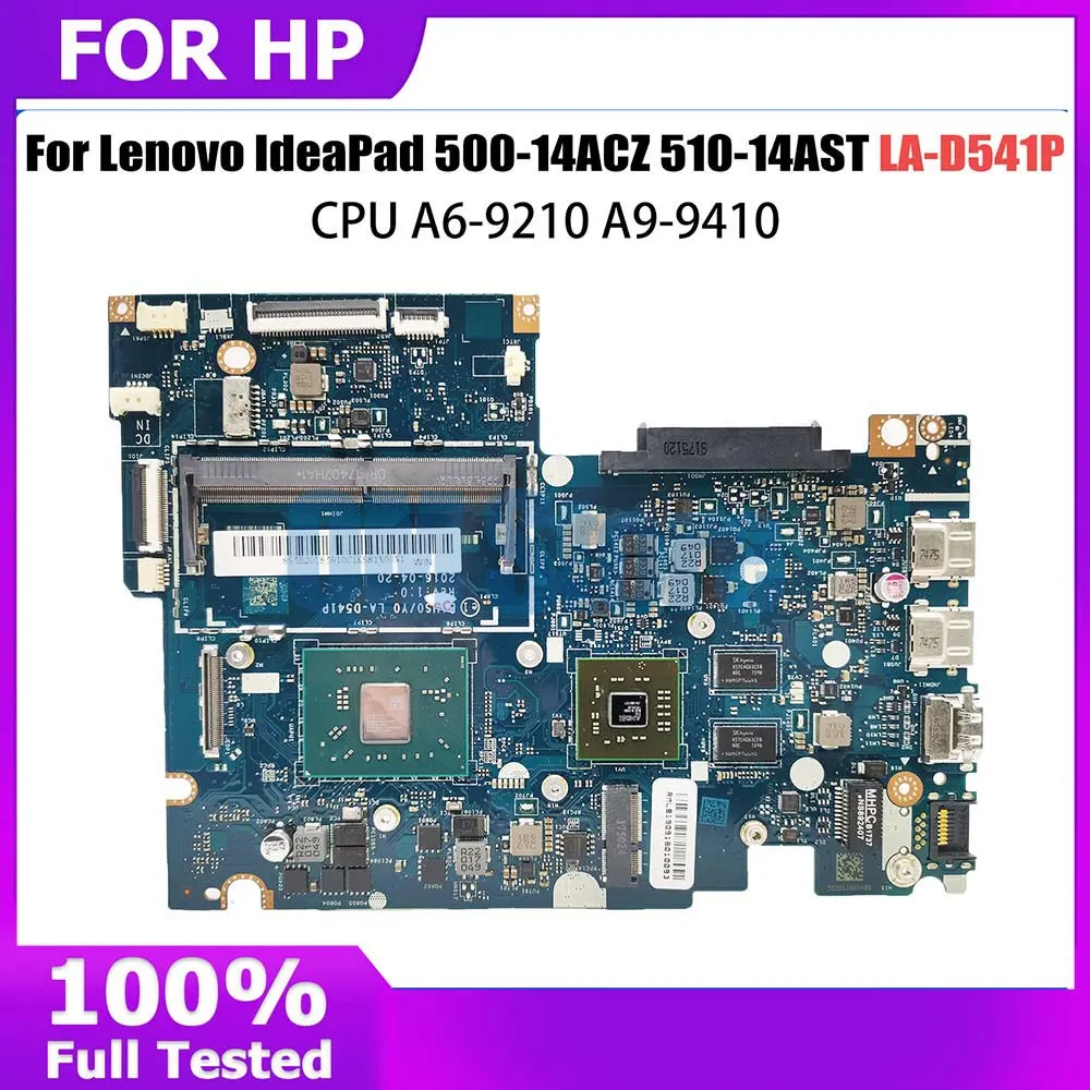 Computer Mainboard For Lenovo IdeaPad Yoga 500-14ACZ 510-14AST LA-D541P Laptop motherboard With CPU A6-9210 A9-9410