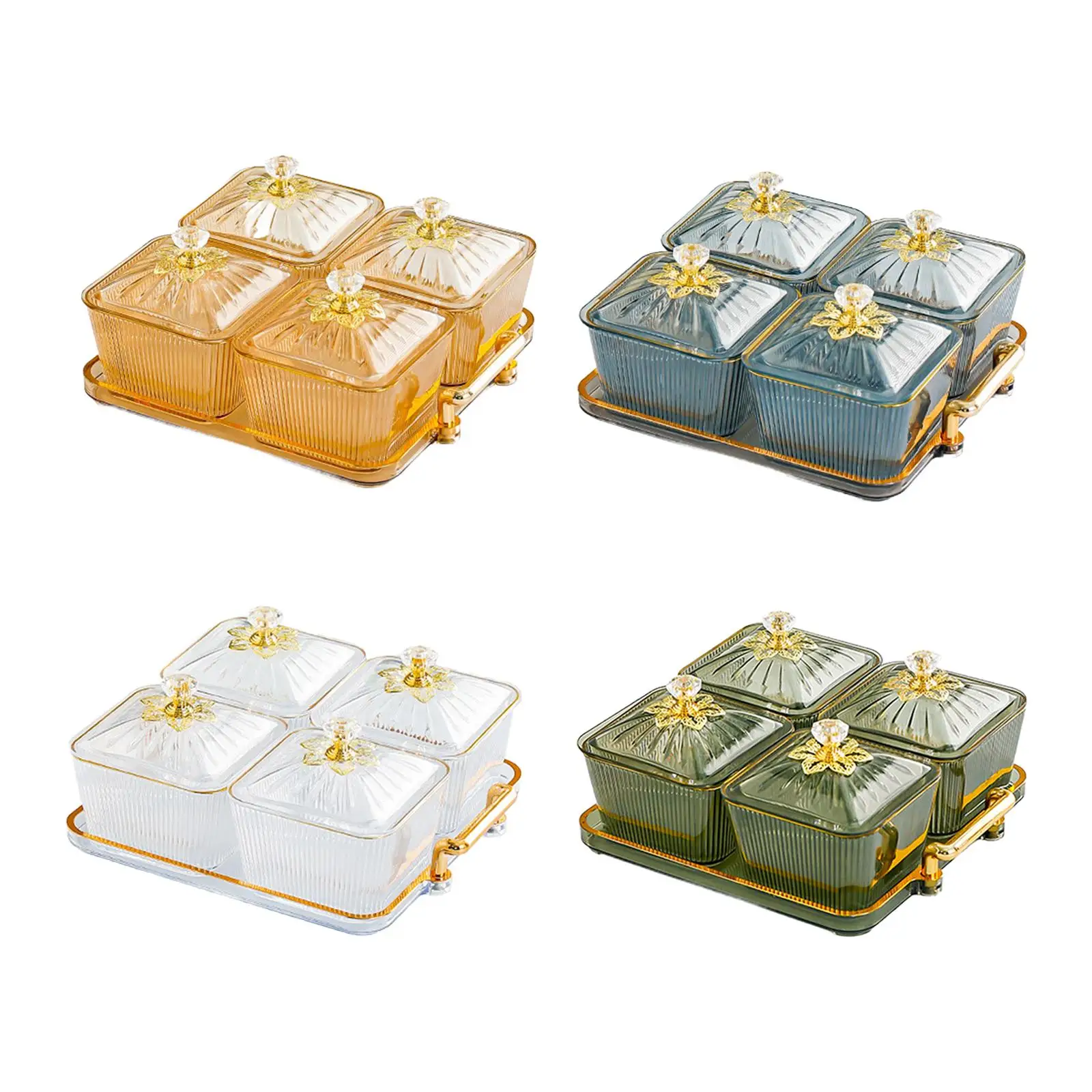 

Dried Fruit Tray Food Storage Container Nuts Tray Candy Nuts Dish with Lid for Dining Room Living Room Party Home Appetizer