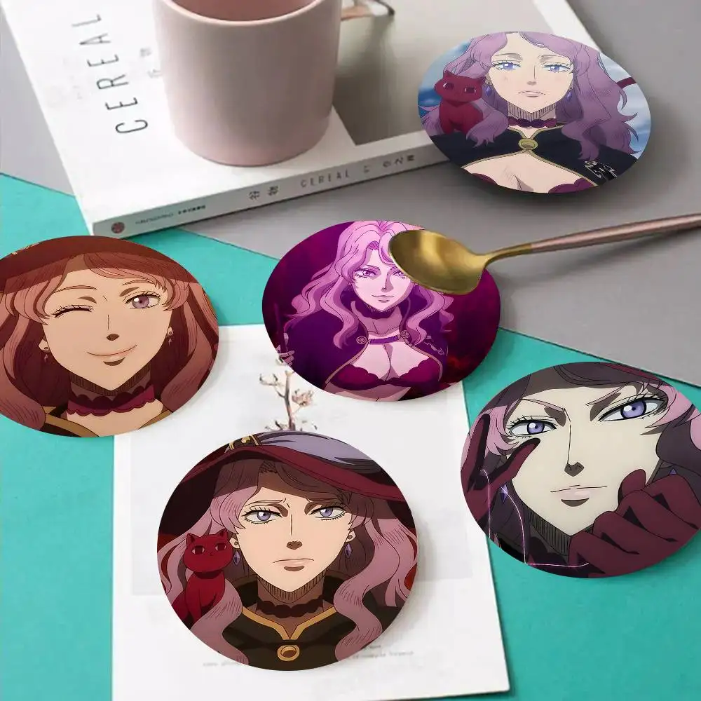 1pc Vanessa Enoteca Anime Characters Wooden Coaster Colour Printing Cup Mat Home Desk Decoration Gifts