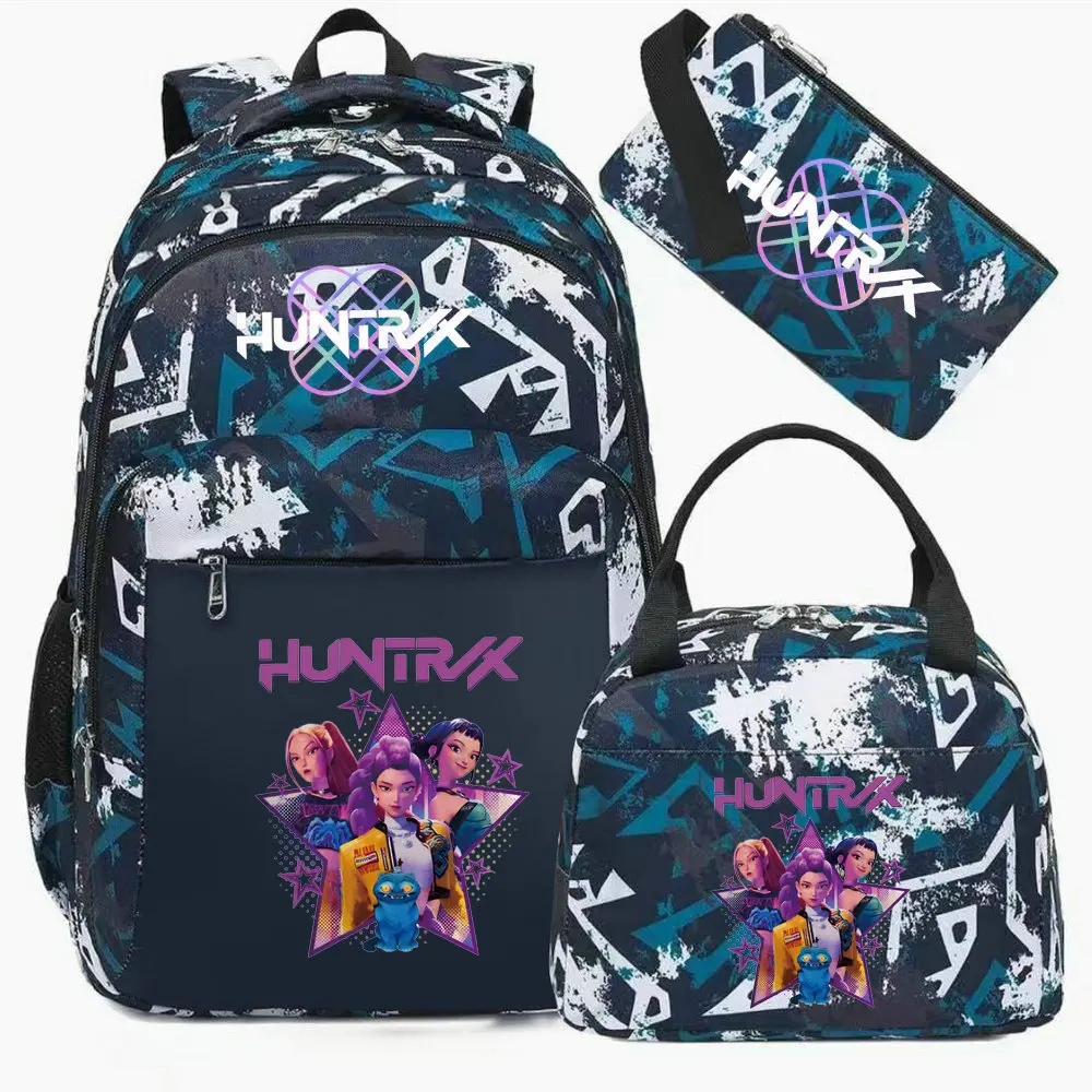 Plecak KPop Demon Hunters Oxford Rumi Mira Zoey Tornister Szkolny Plecak Torba na Lunch Piórnik Portmonetka Prezent Urodzinowy