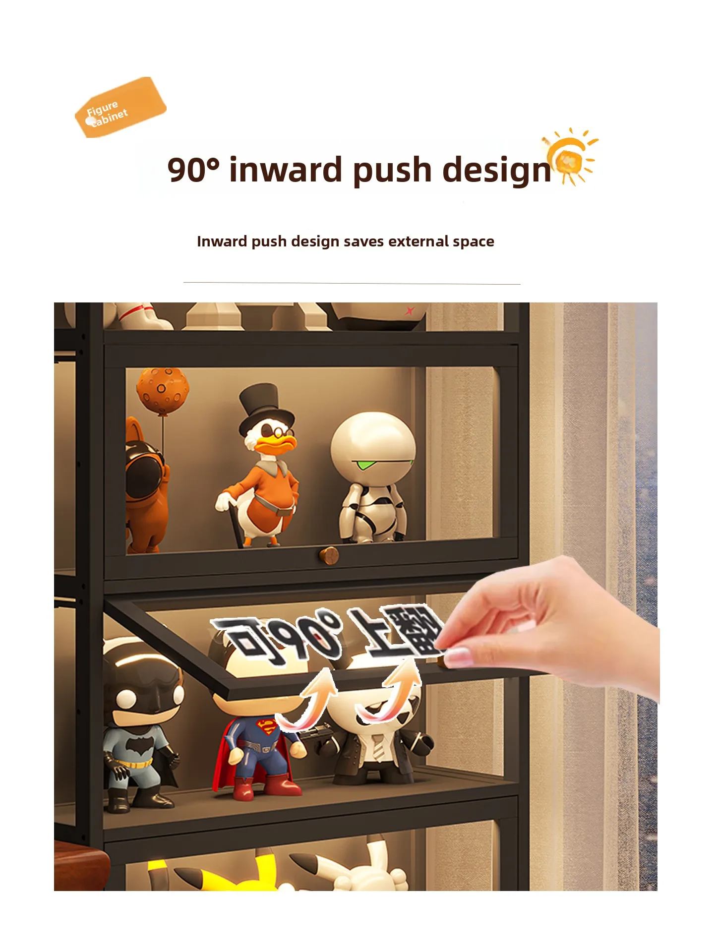 Acrylic Display Cabinet Toy owcase Transparent Storage Organizer Home Decor Cubic Flip Cover Design Living Room Ready image 5