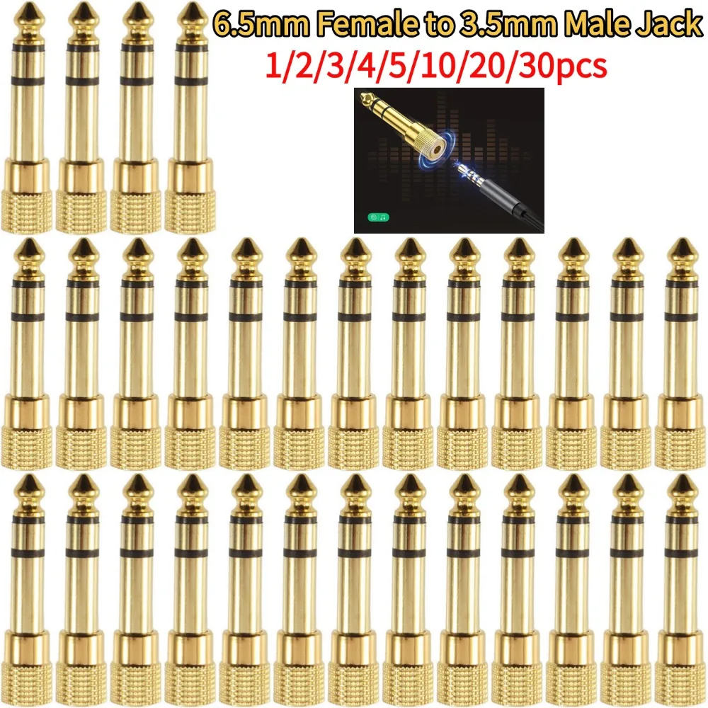 6.5mm Female to 3.5mm Male Jack 3.5mm Female to 6.35mm Male Plug Dual Channel Audio Microphone Connector Audio Stereo Adaptor