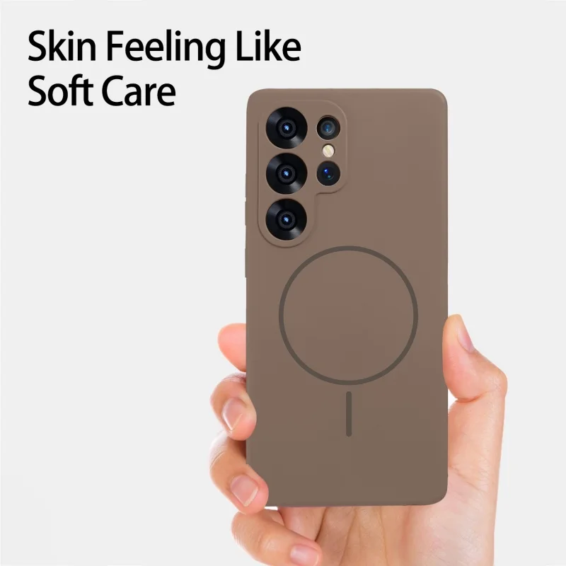 Original Liquid Silicone Plain Phone Case For Samsung Galaxy S25 S24 S23 Plus Ultra Magnetic For Magsafe Wireless Charge Cover