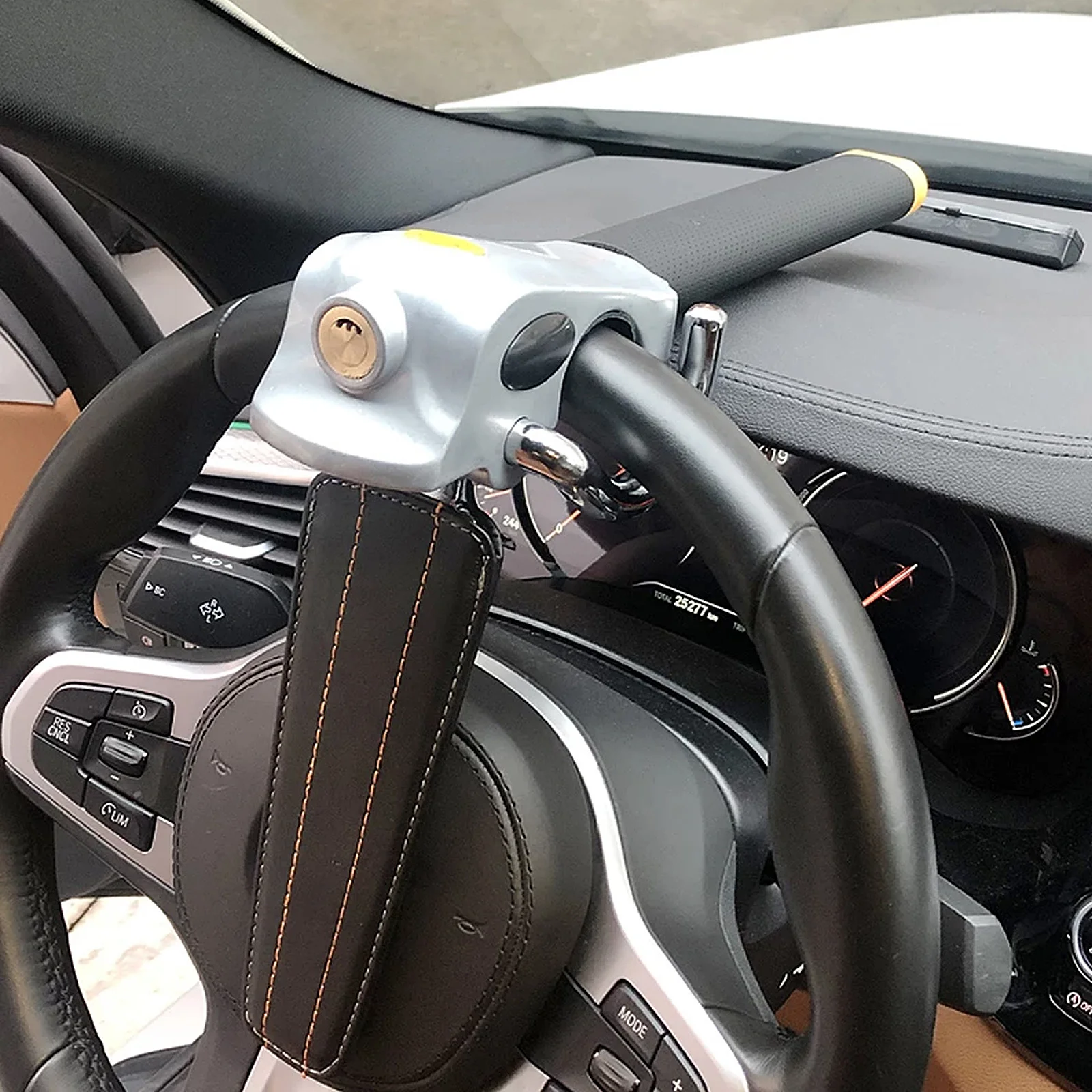 

1Set Steering Wheel Lock Sturdy Anti-Theft Device Folding Car Lock Protective Cover Hex Wrench Included