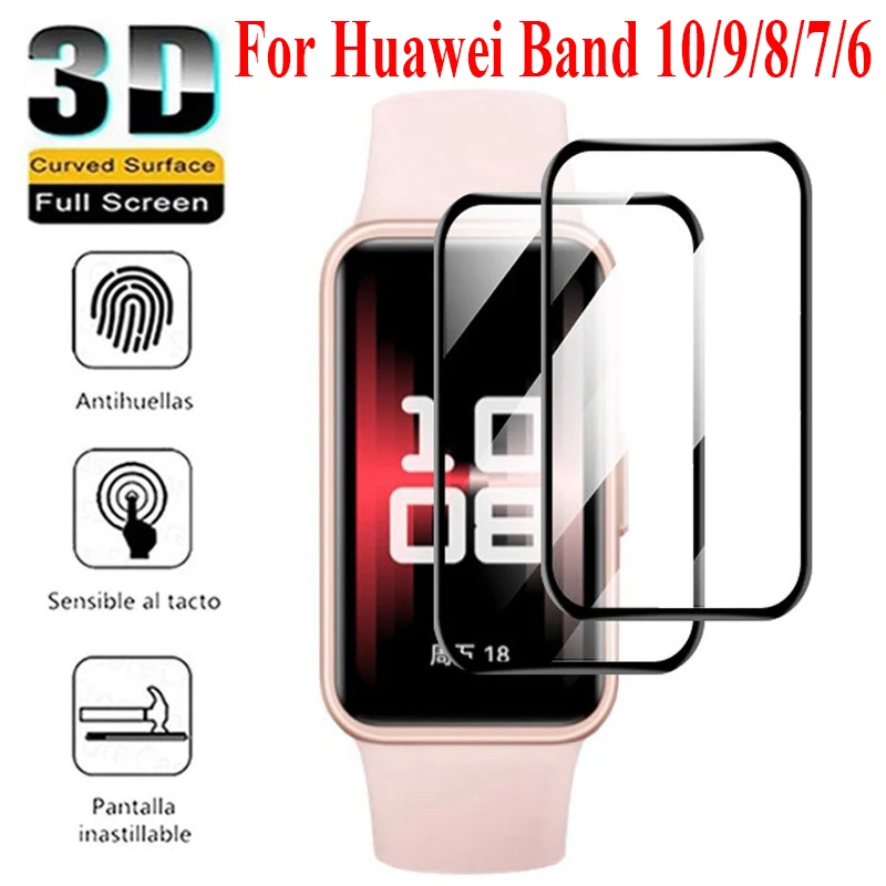 1-3PCS Curved Screen Protector For Huawei Band 10 9 8 7 6 Anti-scratch Protective Film for Huawei 10 9 8 7 6 Watch Accessories