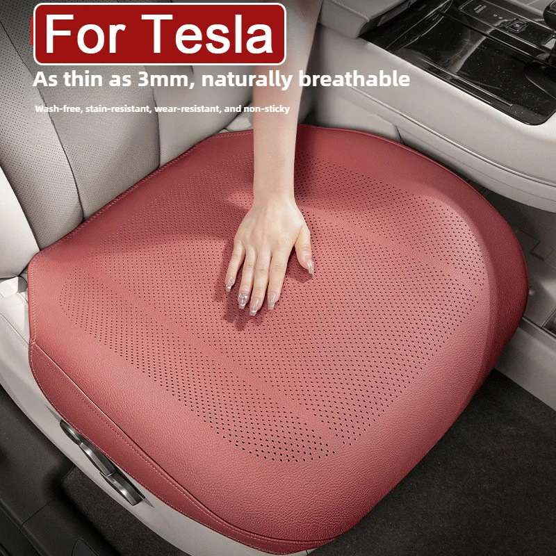 

Новые мягкие кожаные чехлы на автомобильные сиденья, дышащая защитная подушка для Tesla Model Y Model 3 Model S Model X, аксессуары