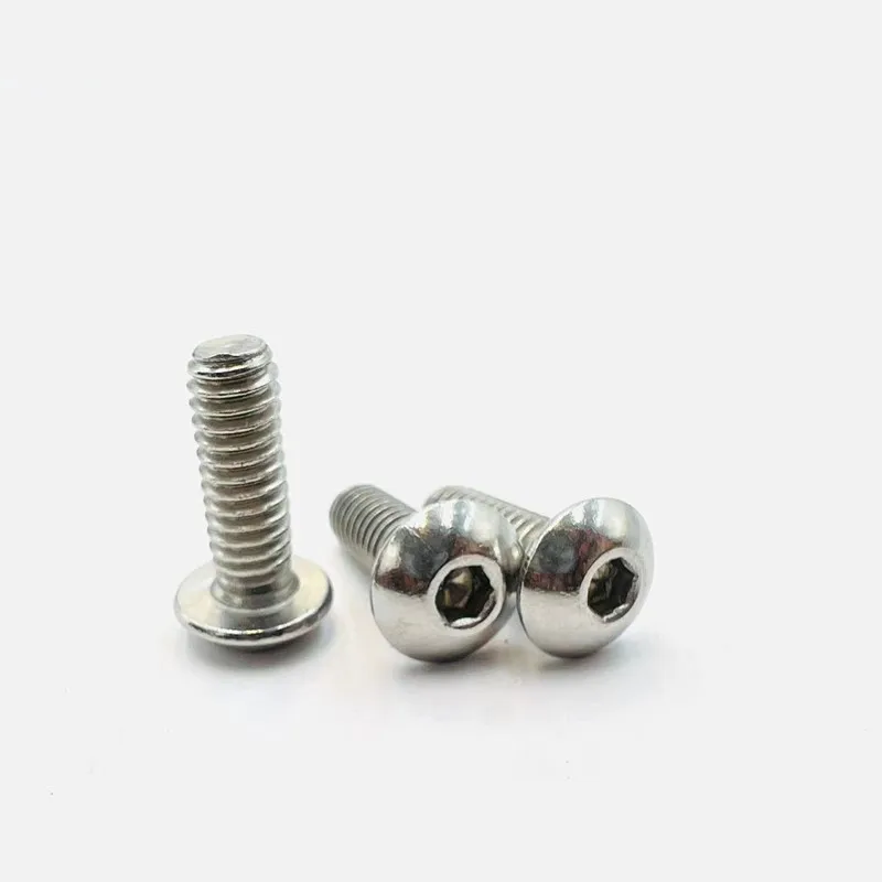 50pcs UNC 2-56 4-40 6-32 8-32 US Coarse Thread 304 stainless steel Allen Hex Hexagon Socket Button Head Screw Bolt ISO7380