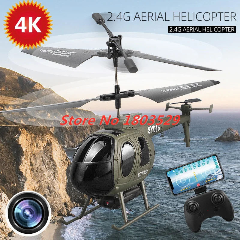 

2.4g 4ch remote control aerial RC Helicopter With 4K HD camera Led Lights Altitude Hold Phone Control RC Drone Aricraft Kid Toys