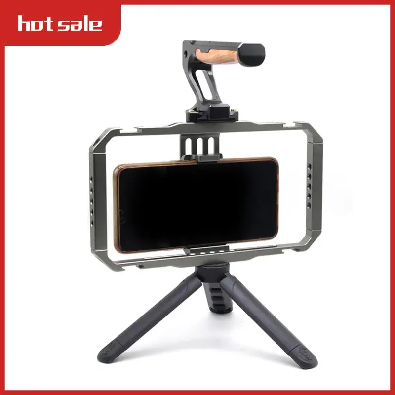 

Клетка для видеоустановки для смартфона, чехол для киносъемки, ручной телефон, стабилизатор видео, ручка для штатива, подставка, рамка, простая установка